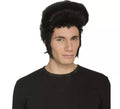 Peluca Rocker negra de Rey de Rock con Tupé