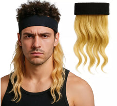 Perruque blonde avec ruban noir