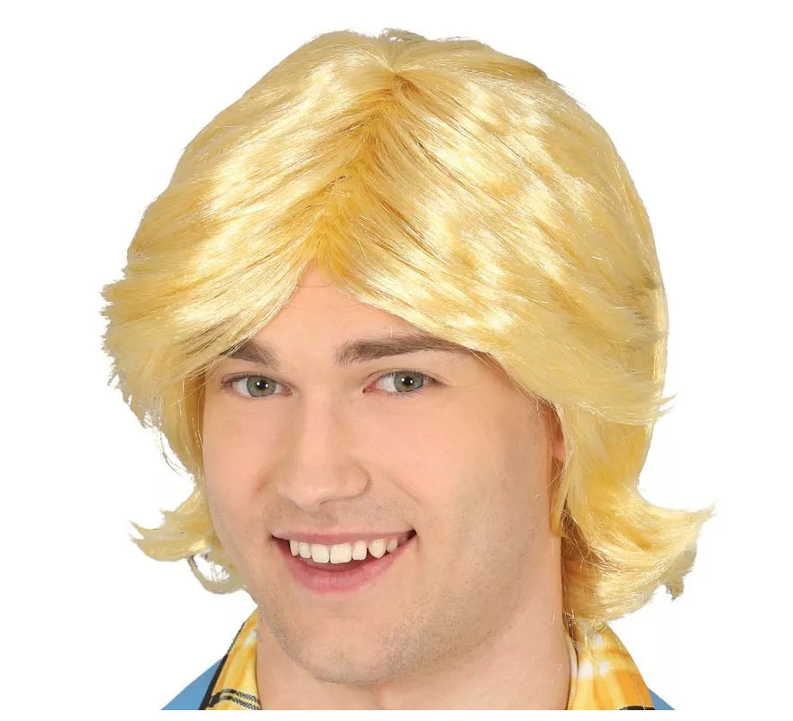 Peluca Rubia Corta para Hombre