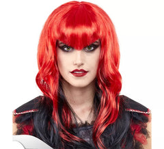 Perruque Vampire Bicolore Rouge et Noire