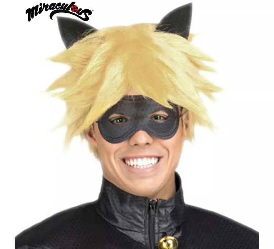 Translation missing: fr.Peluca y Antifaz de Cat Noir en caja para hombre