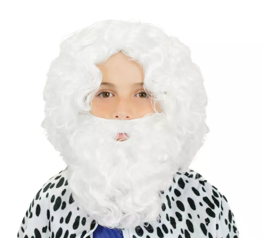Translation missing: fr.Peluca y barba blanca Infantil Deluxe de Rey Mago Melchor