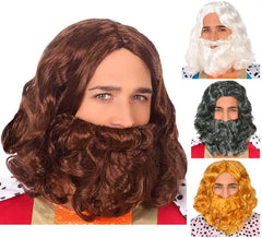 Perruque et barbe Magicien de différentes couleurs