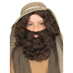 Perruque et barbe noires pour enfants San José Deluxe