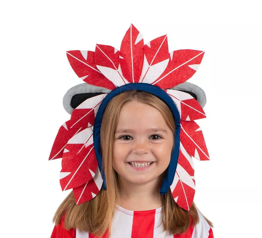 Translation missing: fr.Penacho de Indi Atlético de Madrid rojo y blanco Infantil