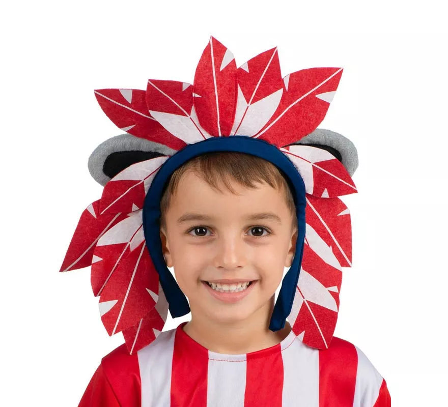 Translation missing: fr.Penacho de Indi Atlético de Madrid rojo y blanco Infantil