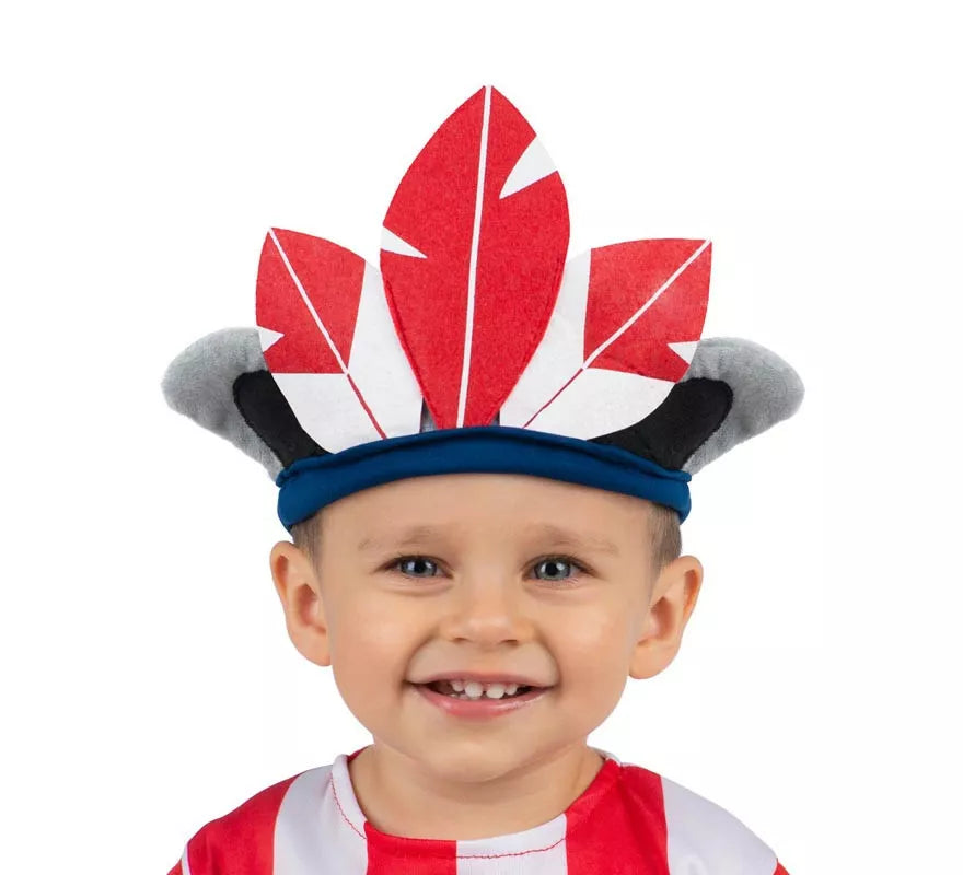 Translation missing: fr.Penacho Indi Atlético de Madrid rojo y blanco para bebé