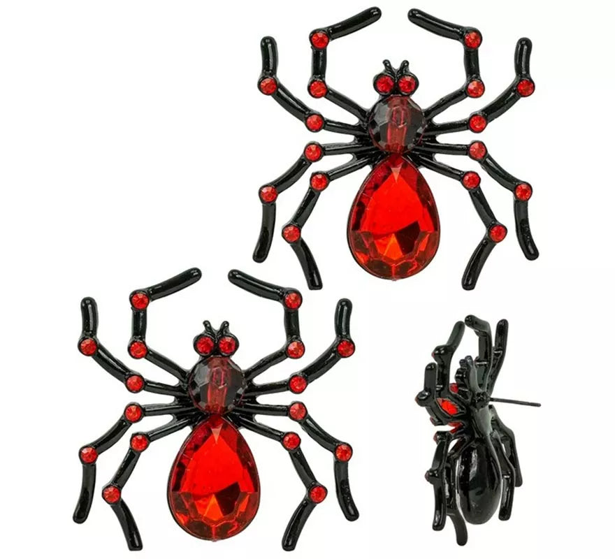 Translation missing: fr.Pendientes Araña con Gemas y Diamantes rojos
