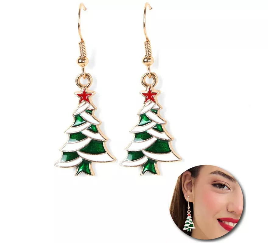 Translation missing: fr.Pendientes Árbol Navideño metal de 2x2,5 cm