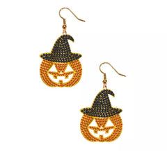 Boucles d'oreilles citrouille en strass de 2 cm