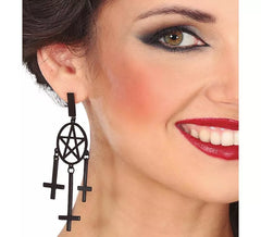 Boucles d'oreilles avec croix 8 cm