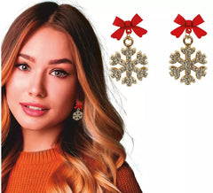 Boucles d'oreilles flocon de neige de Noël