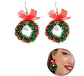 Pendientes Corona de Navidad verde de 3x4 cm