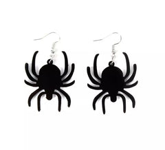 Boucles d'oreilles araignée noire