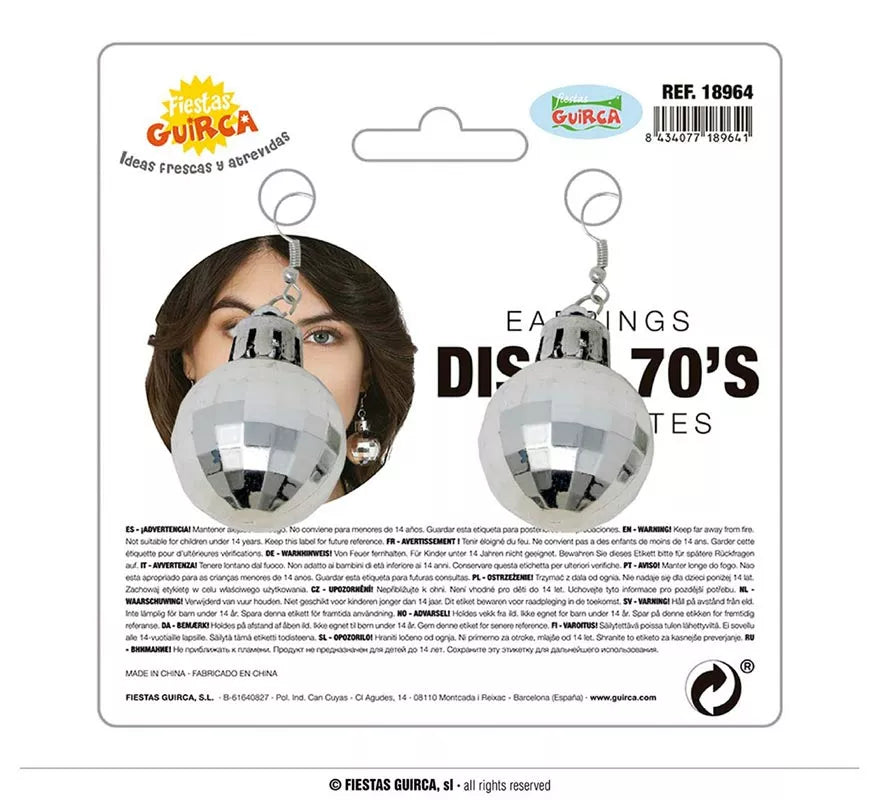 Translation missing: fr.Pendientes de Bola de Discoteca de los años 70
