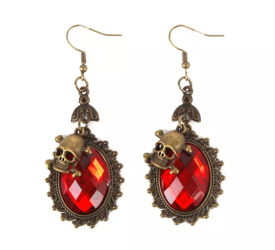 Translation missing: fr.Pendientes de Calavera con rubí falso