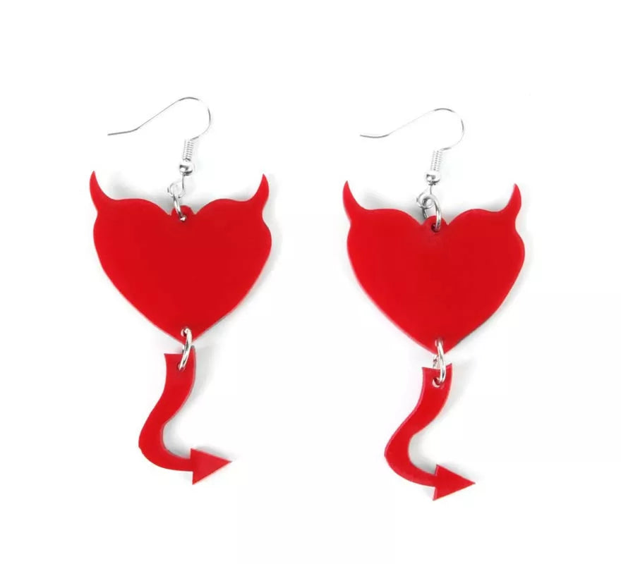 Translation missing: fr.Pendientes de Corazón Diablesa rojo