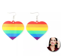 Boucles d’oreilles coeur Rainbow Pride