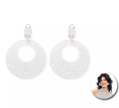 Boucles d'oreilles Disco créoles argentées brillantes