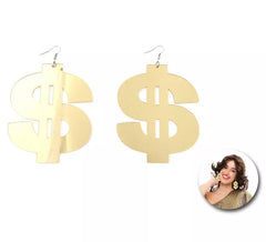 Boucles d'oreilles en or avec gros dollars