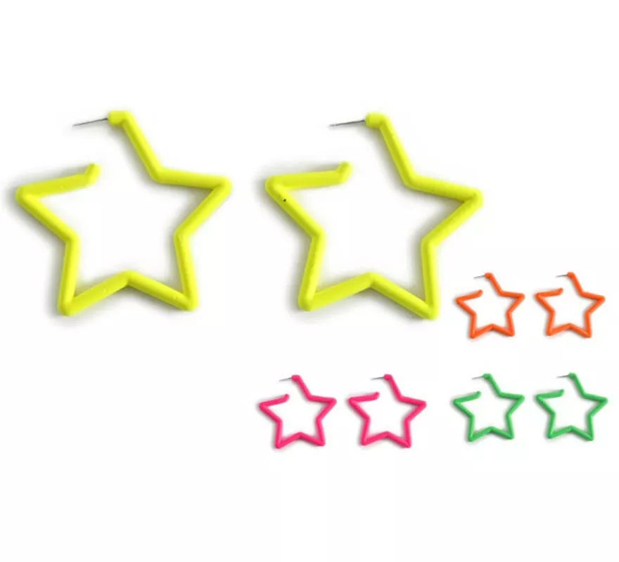 Translation missing: fr.Pendientes de Estrellas neón en colores surtidos