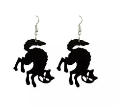 Boucles d'oreilles chaton noir