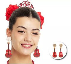 Boucles d'oreilles guitare folk 2x7,5 cm