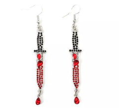 Boucles d'oreilles Navajas noires et rouges