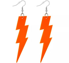 Boucles d'oreilles éclair néon des années 80 en différentes couleurs