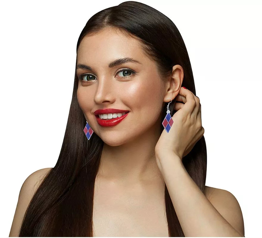Translation missing: fr.Pendientes de Rombos azules y rojo