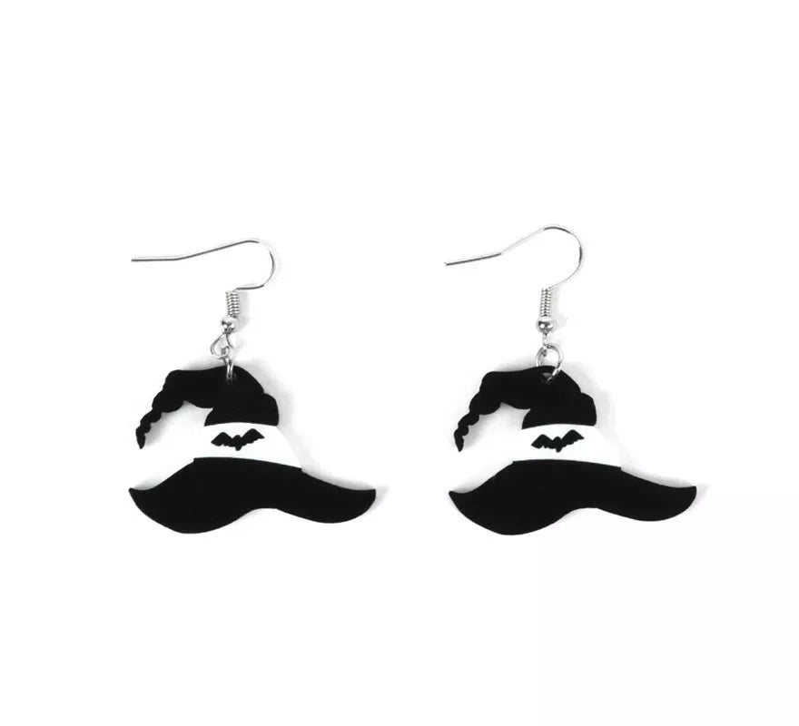 Translation missing: fr.Pendientes de Sombrero de Bruja negro y blanco