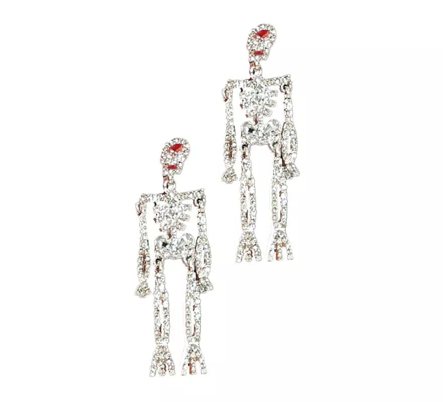 Translation missing: fr.Pendientes Esqueletos Brillantes plata de 6,5 cm