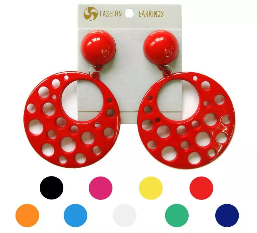 Translation missing: fr.Pendientes Flamenca Circulares con agujeros de 10 cm en varios colores