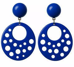 Boucles d´Oreille Circulaires perforés 10 cm plusieurs couleurs