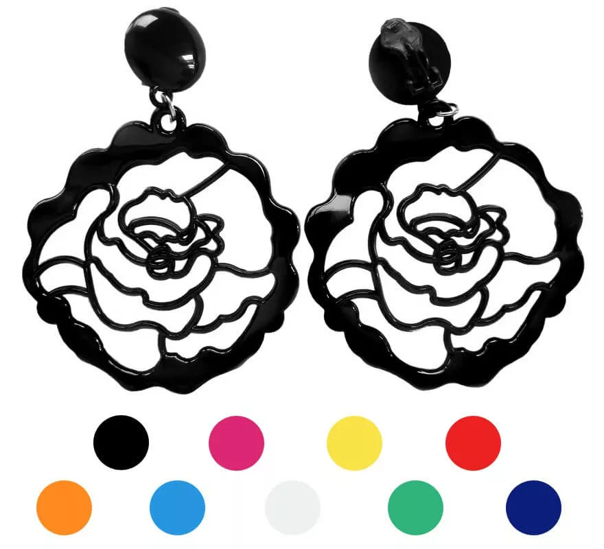 Translation missing: fr.Pendientes Flamenca con forma de Rosa en varios colores