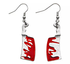 Boucles d'Oreilles Halloween Couteaux de Boucher Sanglants