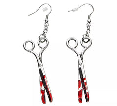 Boucles d'oreilles Halloween Ciseaux sanglants