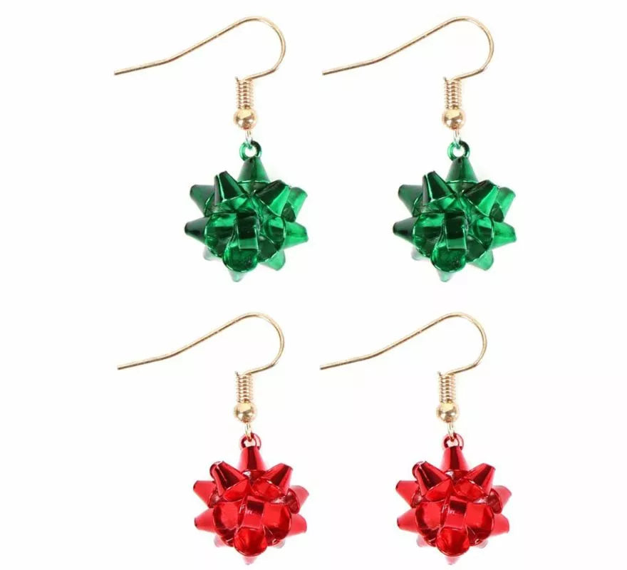 Translation missing: fr.Pendientes Lazo Floral de Navidad de 2x2 cm en varios colores