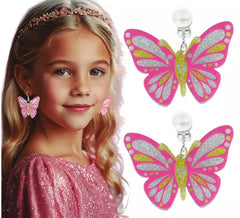 Boucles d'oreilles papillon roses