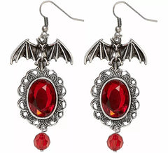Boucles d'oreilles chauve-souris gothiques