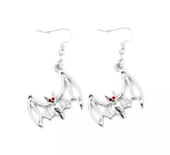Boucles d'oreilles yeux rouges chauves-souris