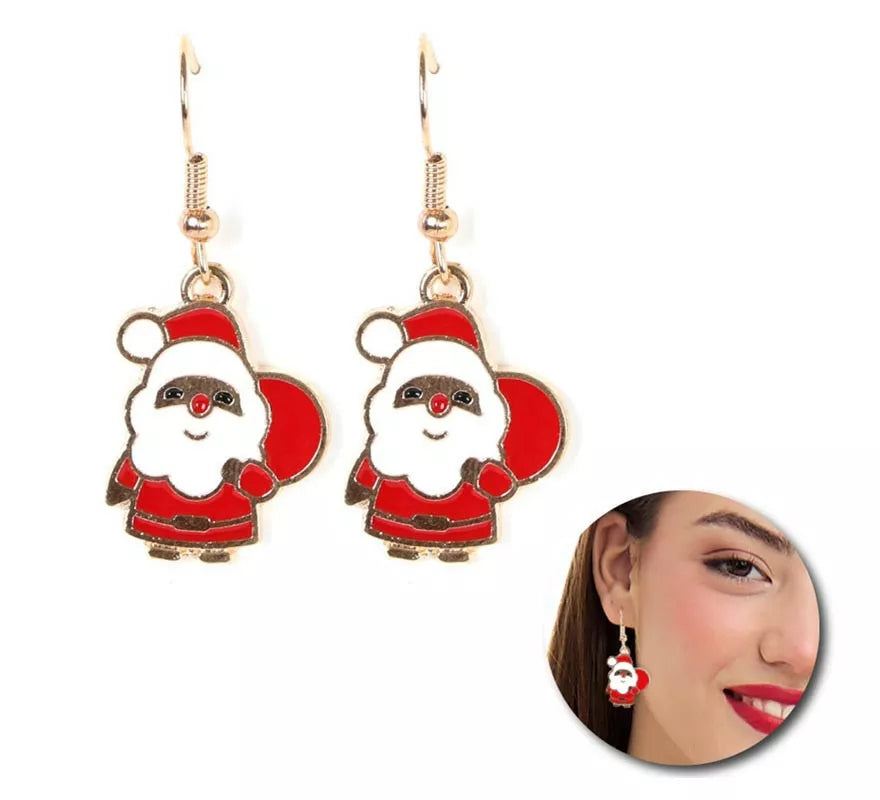 Translation missing: fr.Pendientes Papa Noel con saco de 2x2 cm