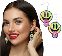 Boucles d'oreilles sourire psychédélique