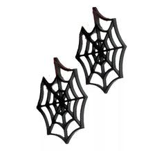Boucles d'oreilles en toile d'araignée noire de 5 cm