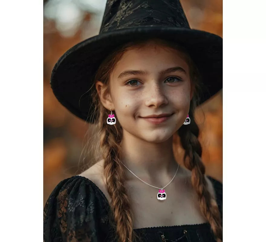 Translation missing: fr.Pendientes y Collar de Calavera con Lazo