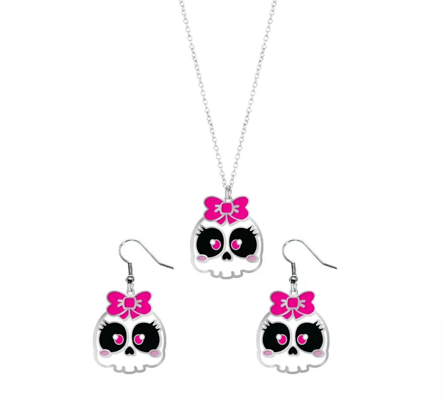 Translation missing: fr.Pendientes y Collar de Calavera con Lazo