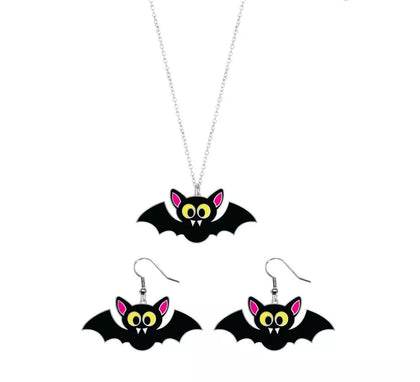 Pendientes y Collar de Murciélagos