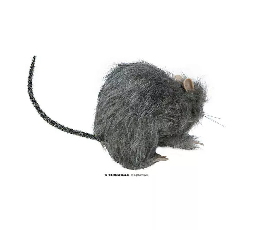 Pequeña Rata Peluda gris de 15 cm