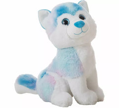Chien Husky en peluche bleu de différentes couleurs