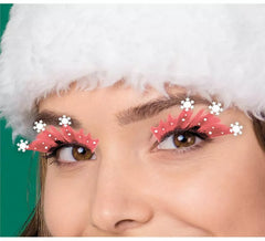 Cils couleur saumon avec flocons de neige